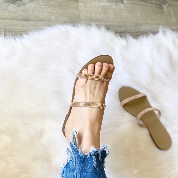 ALDO Rose Gold Rhinestone Sandals - Picture 4 of 4